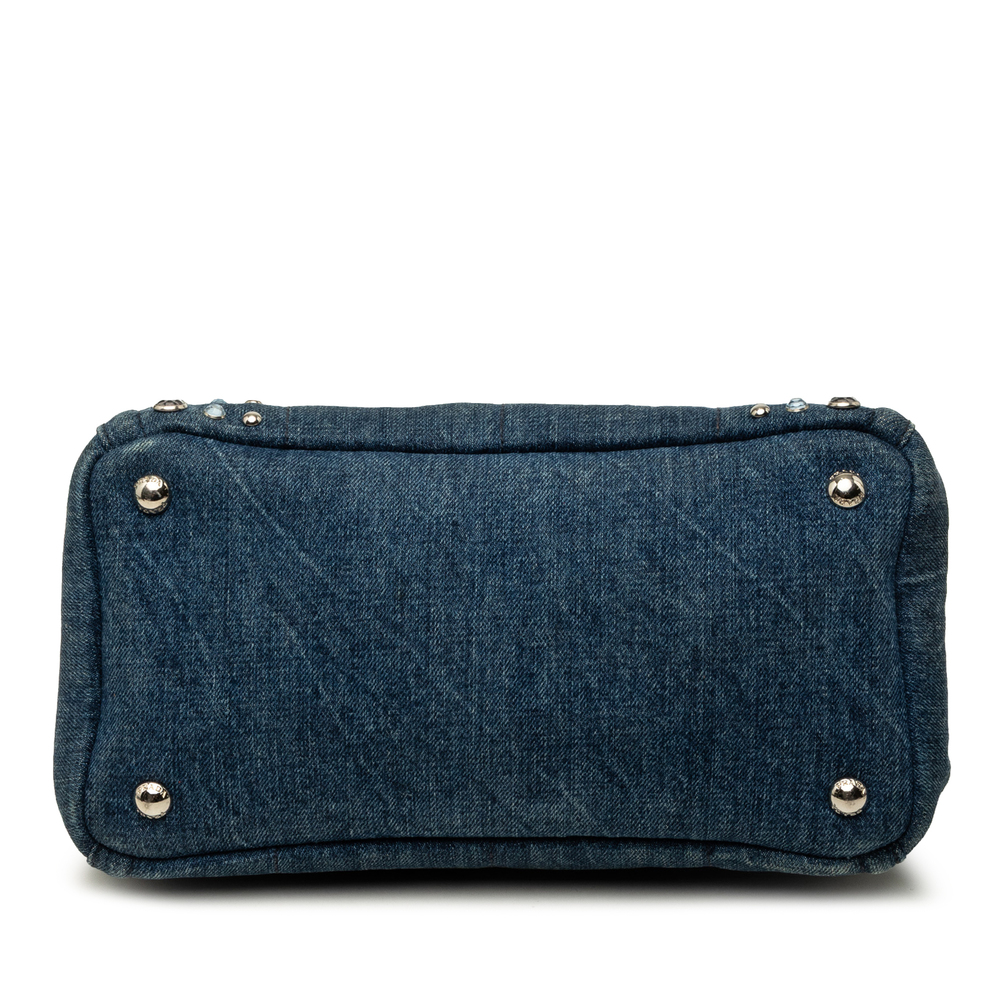 Pre-Loved Prada Small Denim Canapa Bijoux Satchel - Picture 3 of 7
